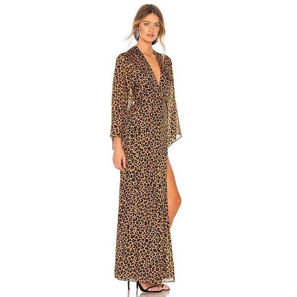 Michelle Mason 100% silk Long sleeve Plunge Gown - Picture 7 of 14